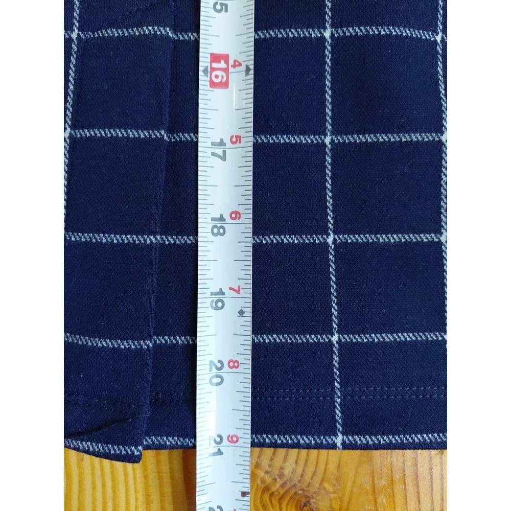 New Liverpool 90s Y2k Navy Blue Plaid Pencil Skirt Sz 6 Petite - Picture 7 of 9